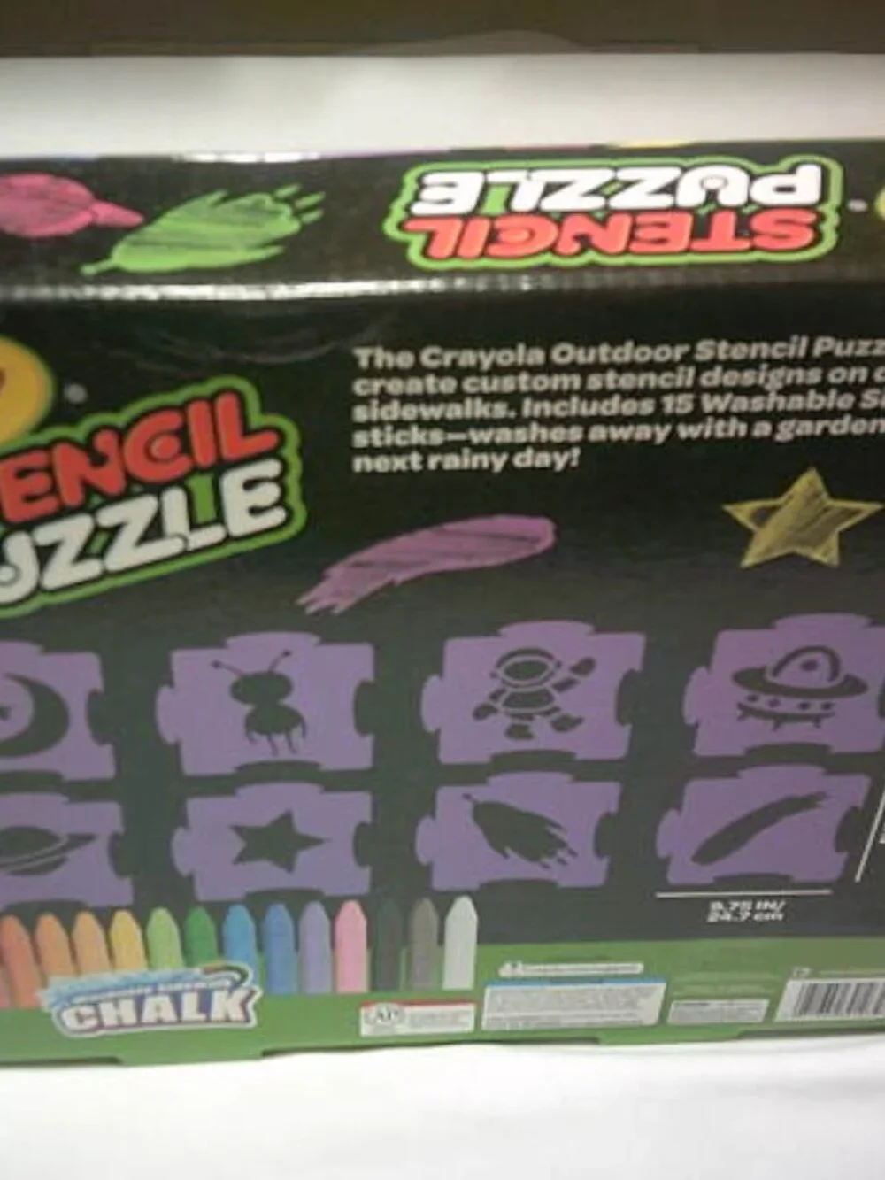 NEW CRAYOLA STENCIL PUZZLE OUTDOOR SIDEWALK FUN AGES 4+ WASHABLE CHALK GREAT 🎁